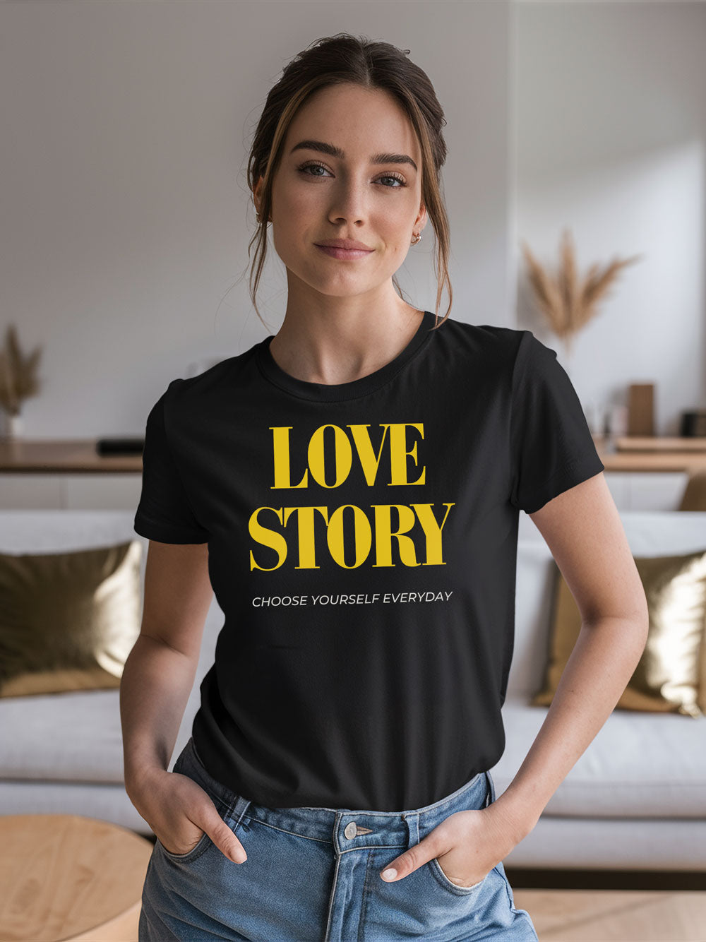 Love Story | Regular Fit T-Shirt - Self Love Saga  Self-love Apparel, Mental Health Matters