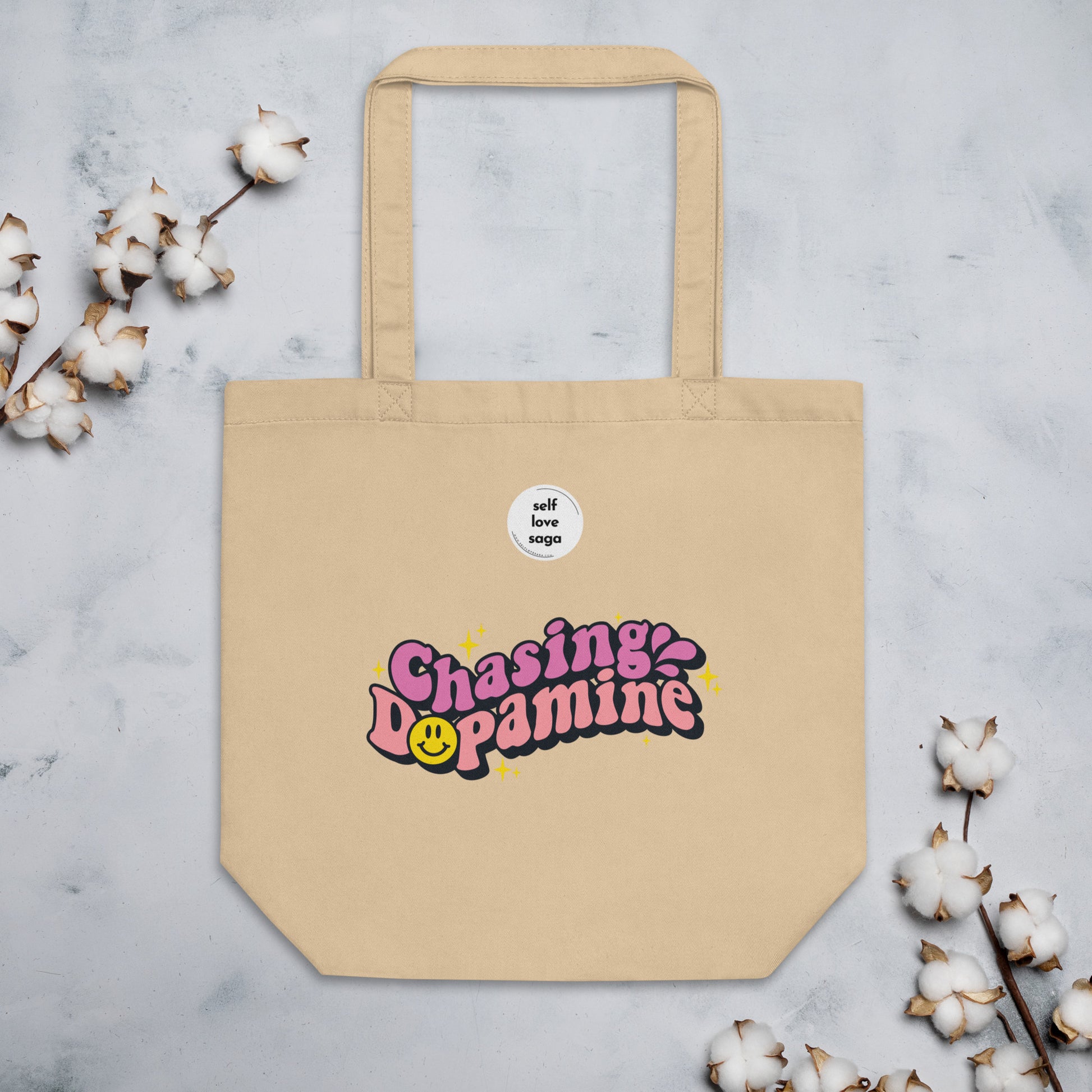 Chasing Dopamine | Eco Tote Bag - Self Love Saga  Self-love Apparel, Mental Health Matters