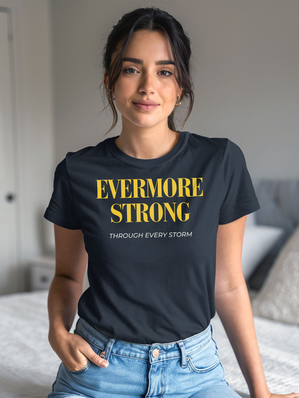 Evermore Strong | Regular Fit T-shirt - Self Love Saga  Self-love Apparel, Mental Health Matters