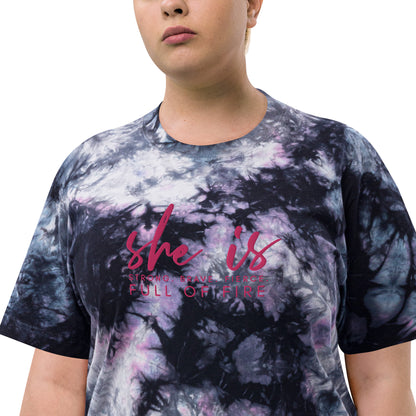 "She is Strong" Embroidered Oversized tie-dye Tee - Empowerment Collection - Self Love Saga  Self-love Apparel, Mental Health Matters