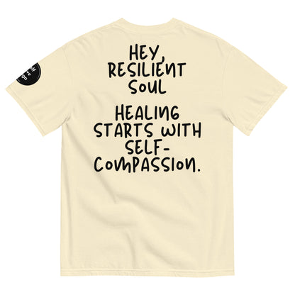 Start with Self-Compassion | Unisex garment-dyed heavyweight t-shirt - Self Love Saga  Self-love Apparel, Mental Health Matters