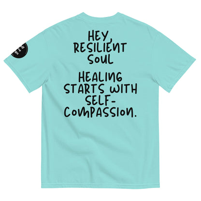 Start with Self-Compassion | Unisex garment-dyed heavyweight t-shirt - Self Love Saga  Self-love Apparel, Mental Health Matters