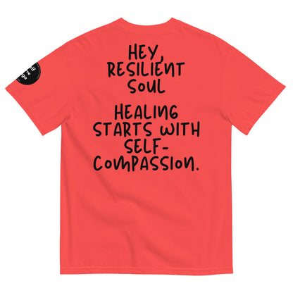 Start with Self-Compassion | Unisex garment-dyed heavyweight t-shirt - Self Love Saga  Self-love Apparel, Mental Health Matters