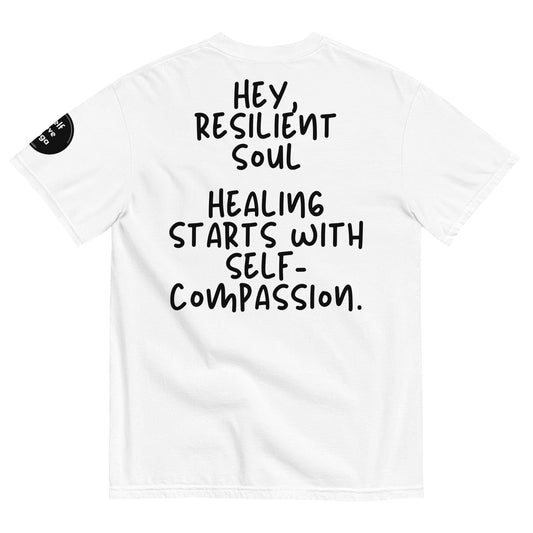 Start with Self-Compassion | Unisex garment-dyed heavyweight t-shirt - Self Love Saga  Self-love Apparel, Mental Health Matters