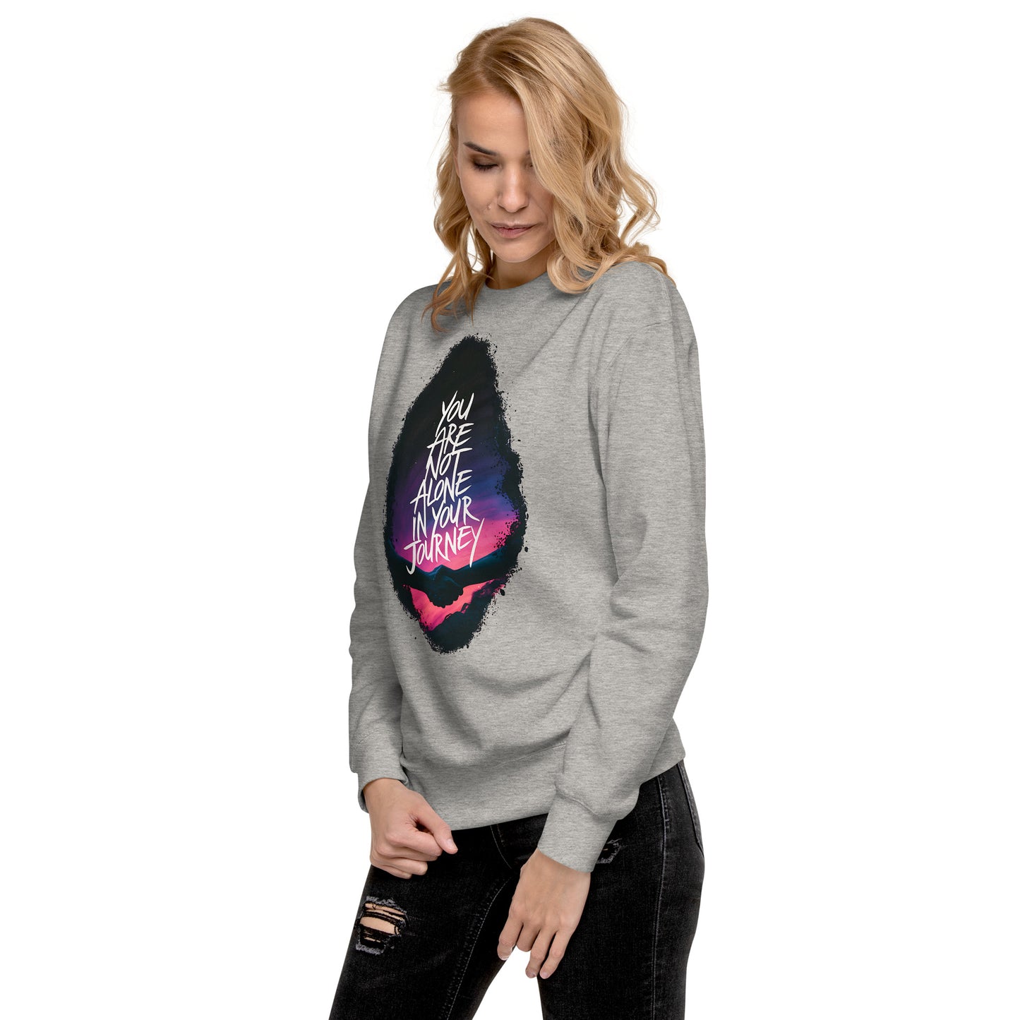 Unity in Journey  | Unisex Premium Sweatshirt - Self Love Saga  Self-love Apparel, Mental Health Matters