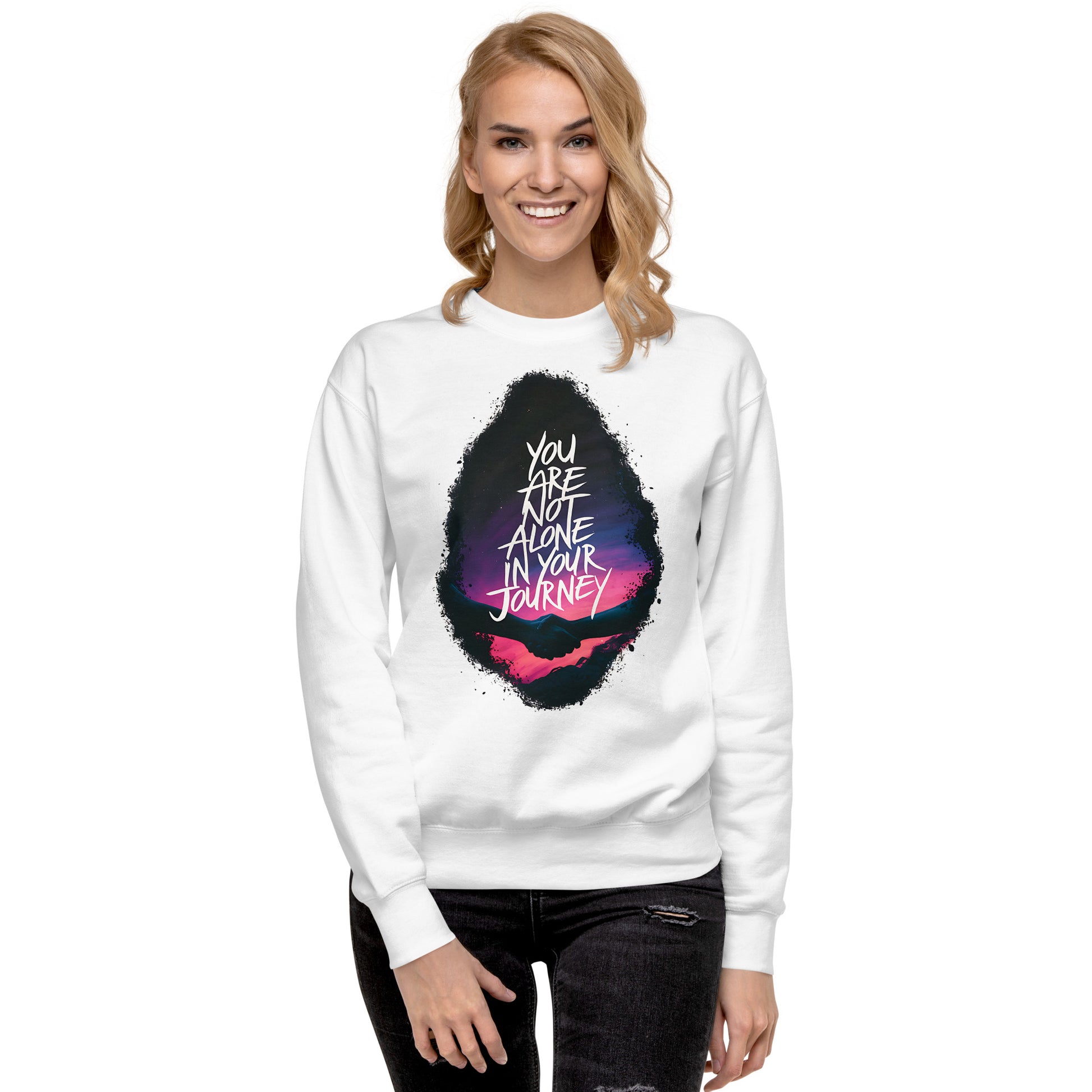 Unity in Journey  | Unisex Premium Sweatshirt - Self Love Saga  Self-love Apparel, Mental Health Matters