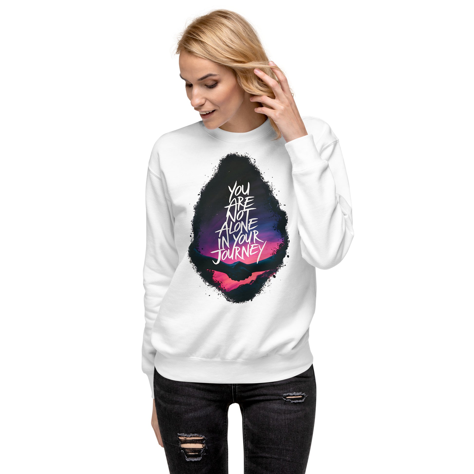 Unity in Journey  | Unisex Premium Sweatshirt - Self Love Saga  Self-love Apparel, Mental Health Matters