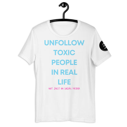 Unfollow Toxic People (Regular Fit T-shirt) - Self Love Saga  Self-love Apparel, Mental Health Matters